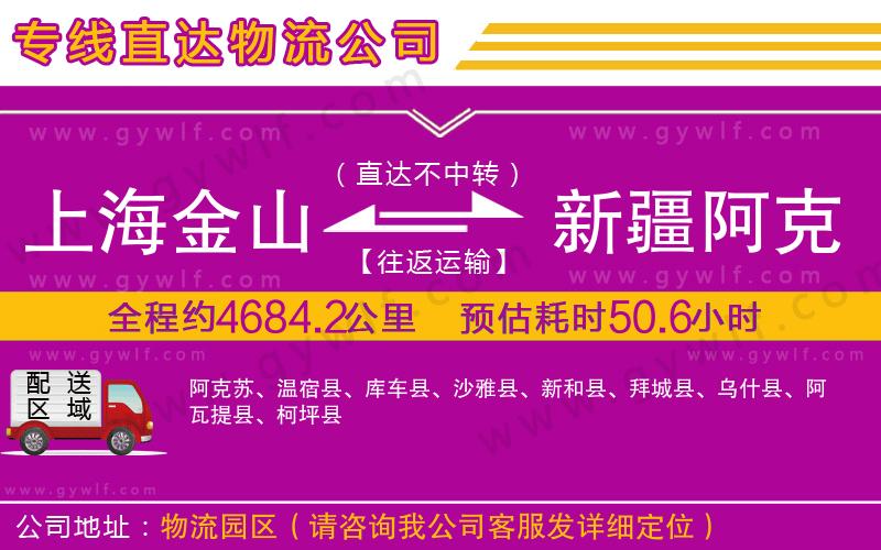 上海金山區(qū)到新疆阿克蘇地區(qū)物流公司