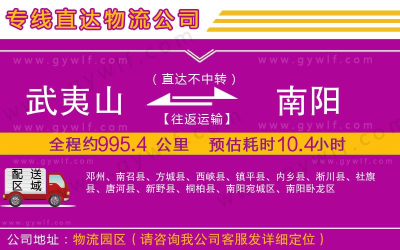 武夷山到南陽(yáng)物流公司