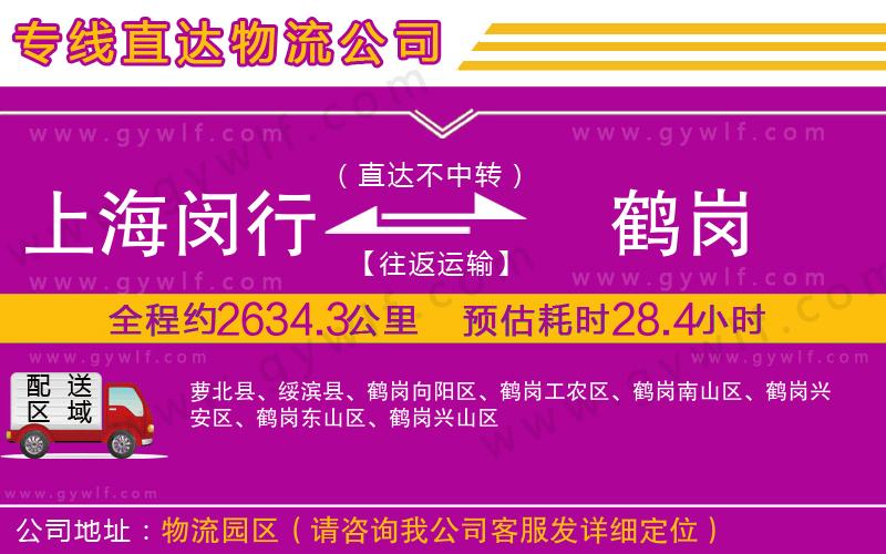 上海閔行區(qū)到鶴崗物流公司