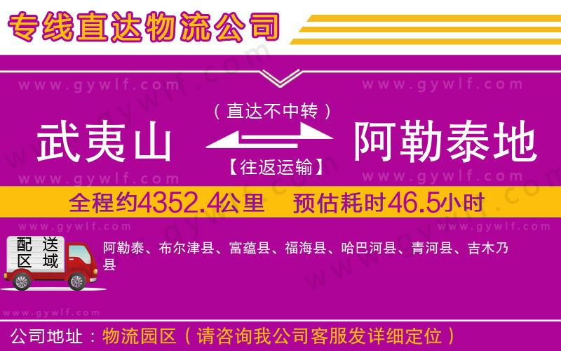 武夷山到阿勒泰地區(qū)物流公司