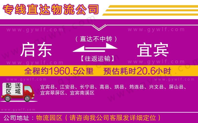 啟東到宜賓物流公司