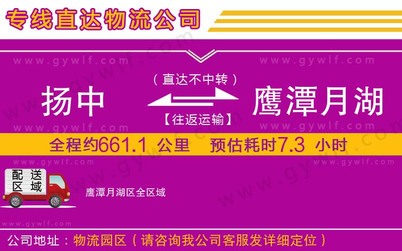 揚中到鷹潭月湖區(qū)物流公司