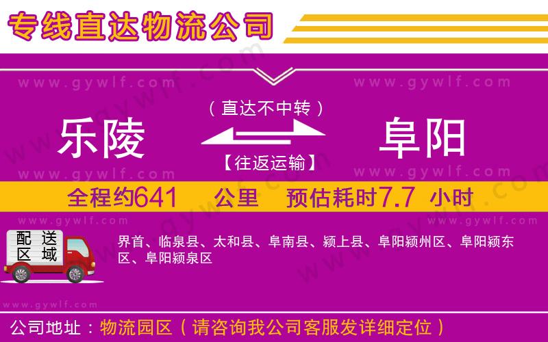 樂(lè)陵到阜陽(yáng)物流公司