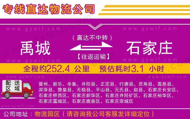 禹城到石家莊物流公司