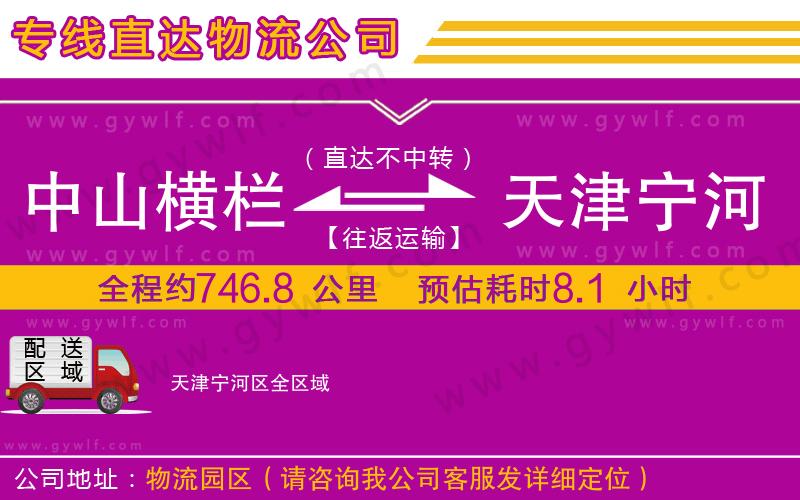 中山橫欄到天津?qū)幒訁^(qū)物流公司
