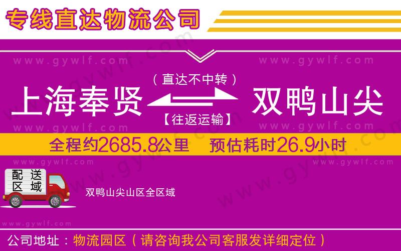 上海奉賢區(qū)到雙鴨山尖山區(qū)物流公司