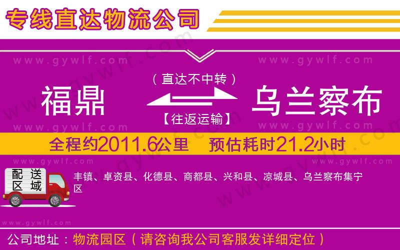 福鼎到烏蘭察布物流公司