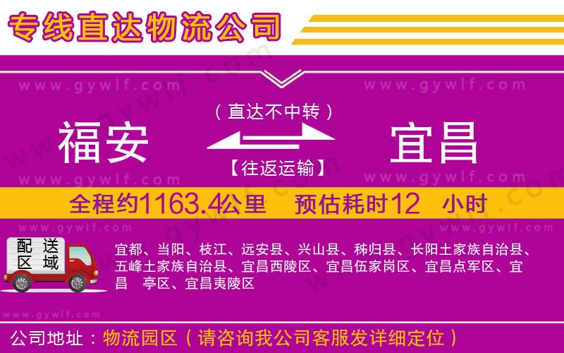 福安到宜昌物流公司