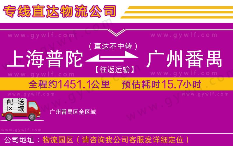 上海普陀區(qū)到廣州番禺區(qū)物流公司