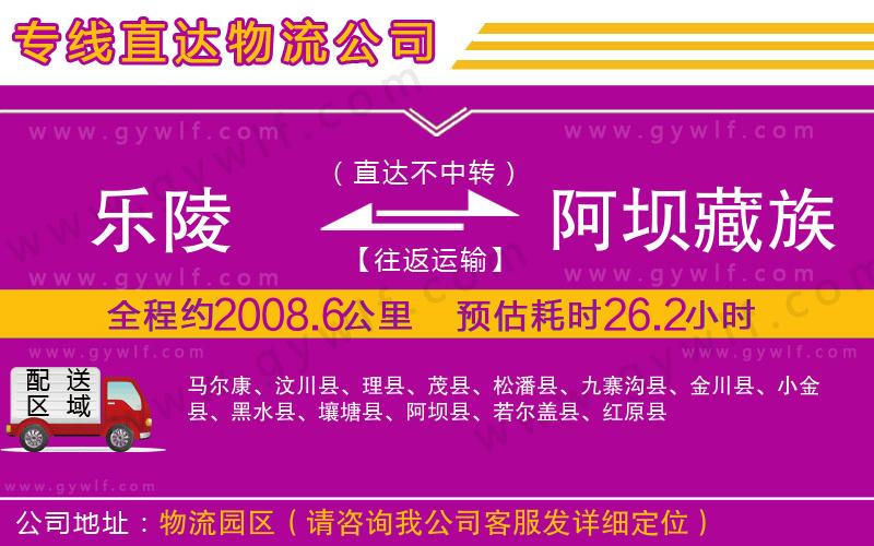 樂陵到阿壩藏族羌族自治州物流公司