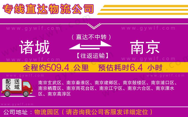 諸城到南京物流公司