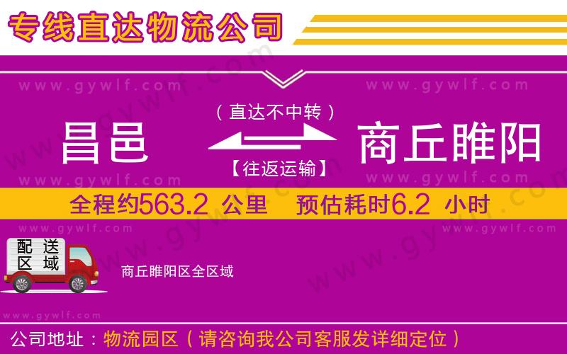 昌邑到商丘睢陽(yáng)區(qū)物流公司