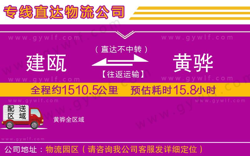 建甌到黃驊物流公司