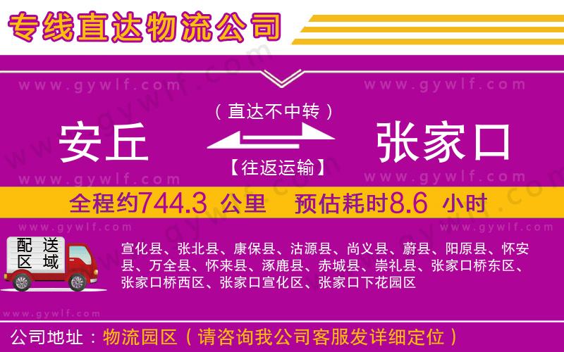 安丘到張家口物流公司