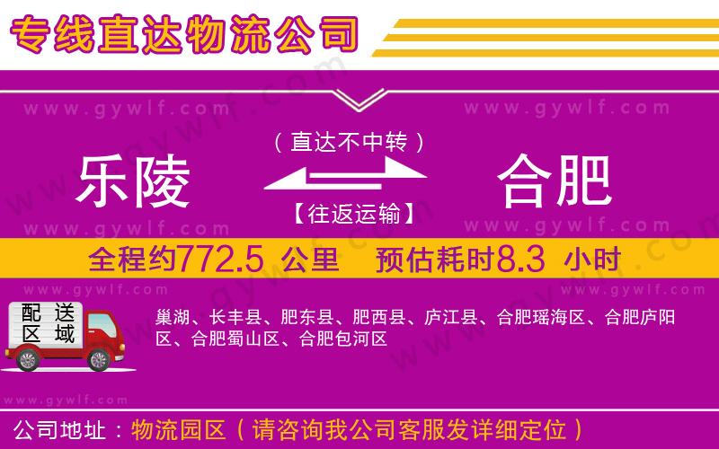 樂陵到合肥物流公司