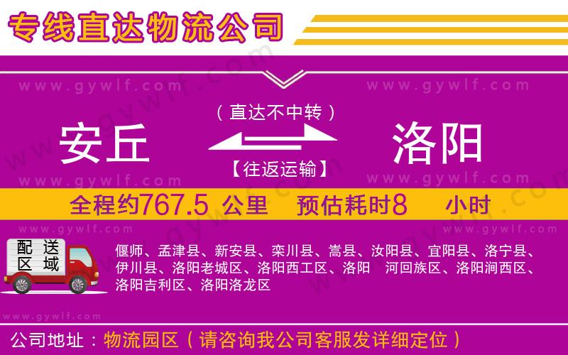 安丘到洛陽物流公司