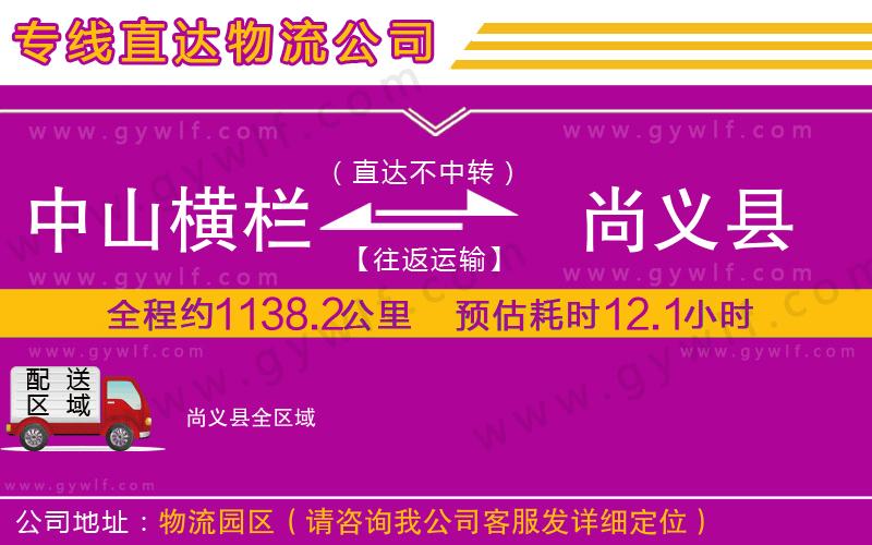 中山橫欄到尚義縣物流公司