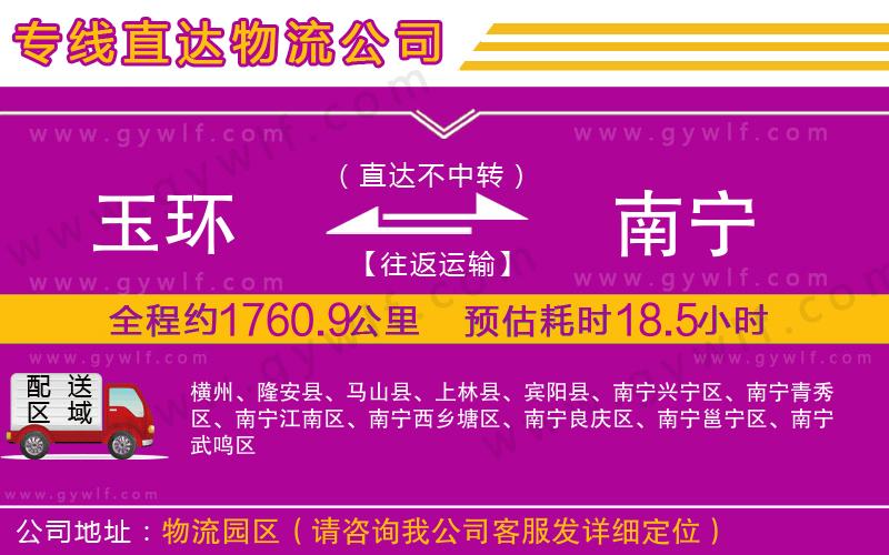 玉環(huán)到南寧物流公司
