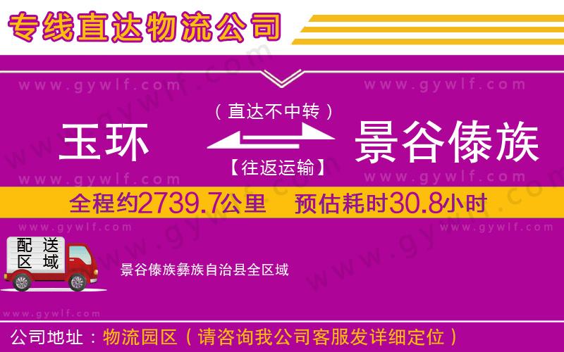 玉環(huán)到景谷傣族彝族自治縣物流公司