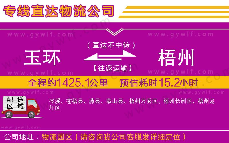 玉環(huán)到梧州物流公司