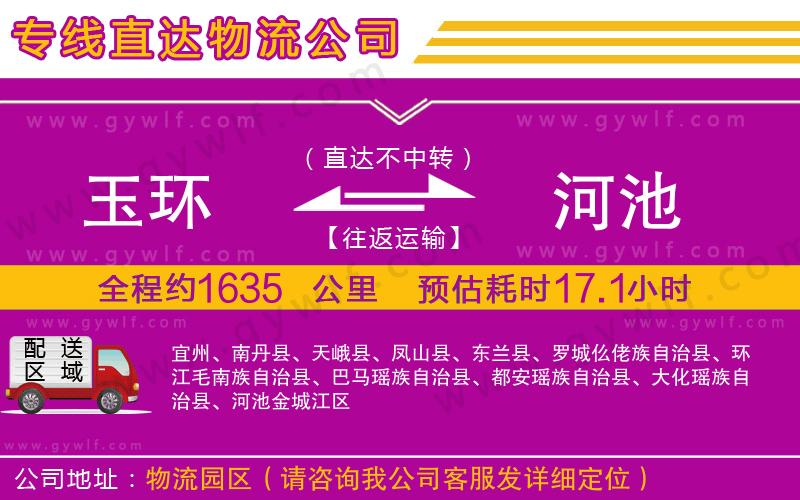 玉環(huán)到河池物流公司